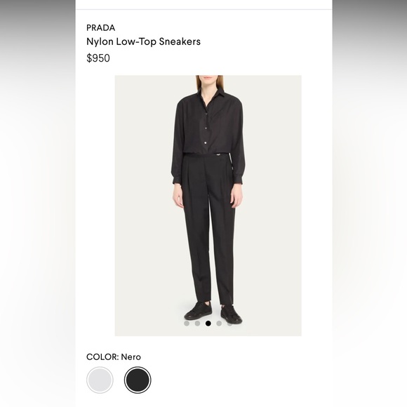 Prada nylon and leather ballerina sneakers size 37 - Picture 9 of 10